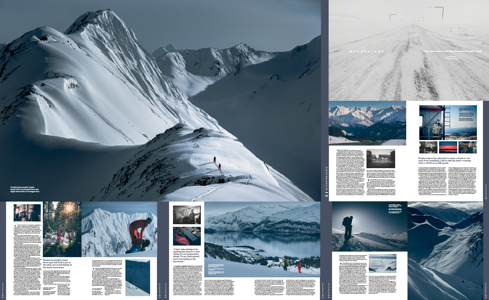 Alaska ski photography in Powder magazine article