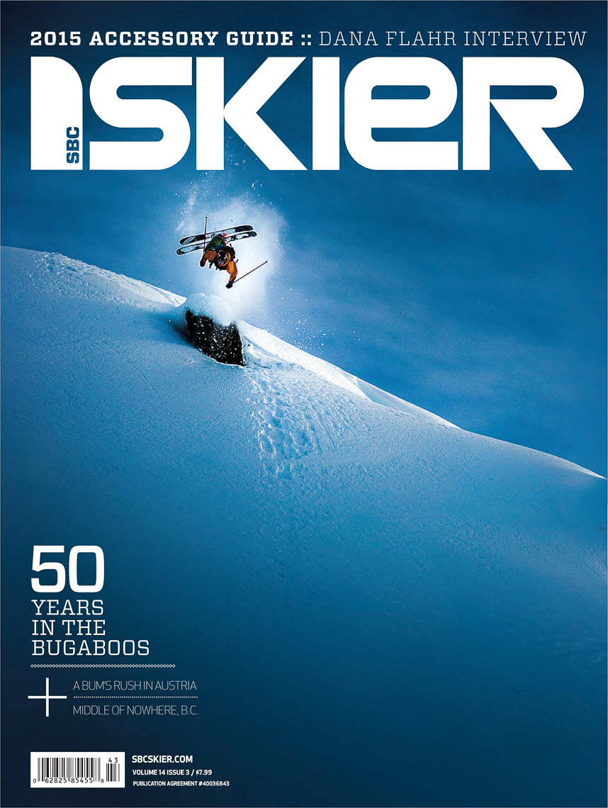 SBC Skier cover shot by international ski action photographer
