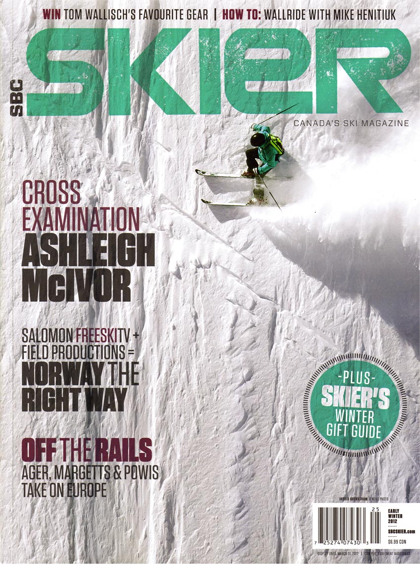 SBC skier ski cover shot by worldwide ski action photographer from Whistler