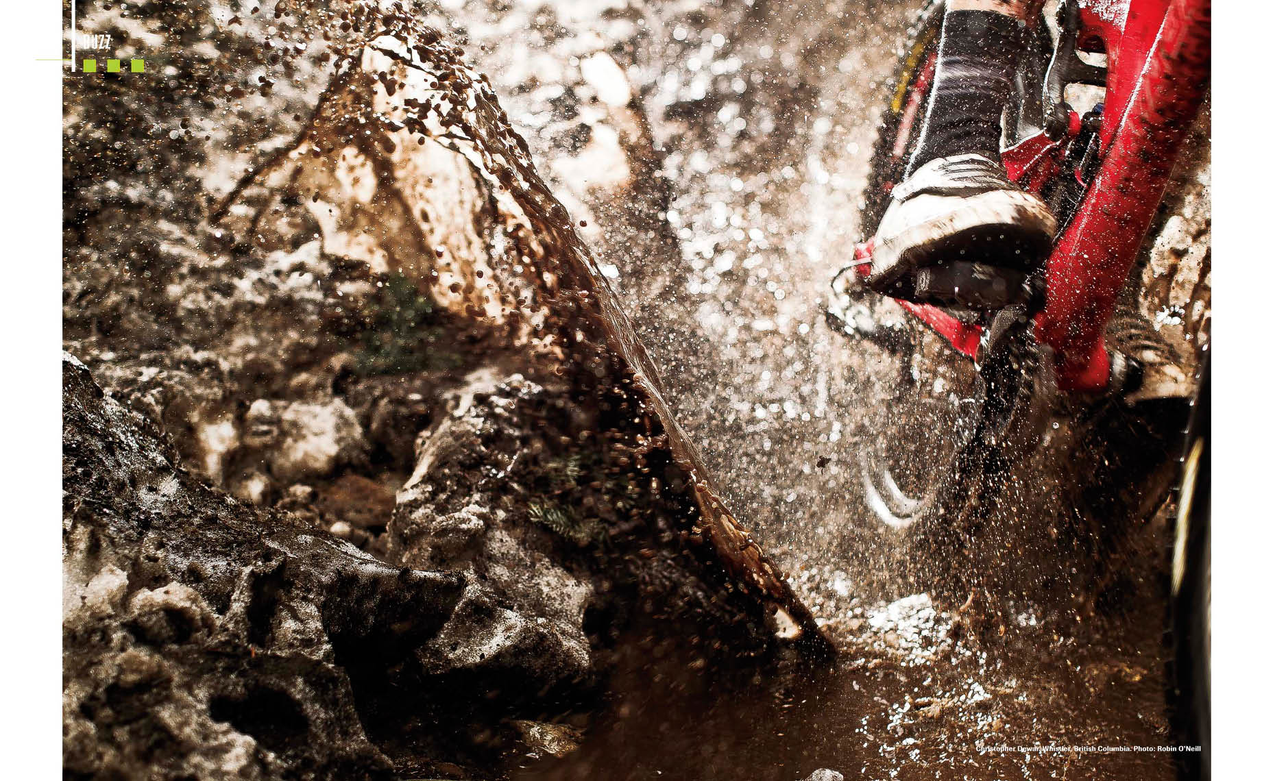 Puddle splash in bike magazine